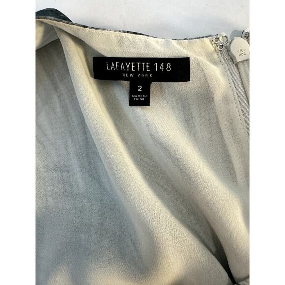 100% Silk Lafayette 148 Blouse Lined Tank Gray Marbled Dressy Workware - Size 2 - Picture 7 of 10